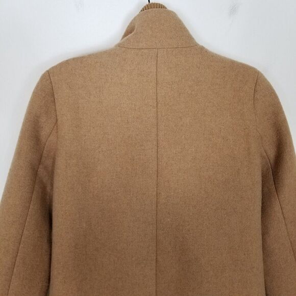 J.Crew Factory Women Village coat Sz 0 Beige Wool Blend Zip Up Preppy City - Picture 5 of 8